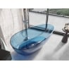 Mexen Glass fristående transparent badkar 170 x 85 cm, denim, krompropp - 58061708507