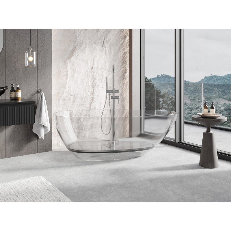 Mexen Glass baignoire autoportante transparente 170 x 85 cm, clear, bouchon chromé - 58061708508