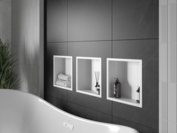 Mexen X-Wall-R inbouwnisplank met flens 30 x 30 cm, wit - 1920303010