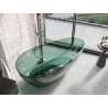 Mexen Glas teal freistehende Badewanne transparent 170 x 85 cm, Chrom Stöpsel - 58061708511