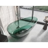 Mexen Glass wanna wolnostojąca transparentna 170 x 85 cm, teal, korek chrom - 58061708511