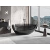 Mexen Glass Black Freestanding Transparent Bath 170 x 85 cm, Chrome Plug - 58061708513