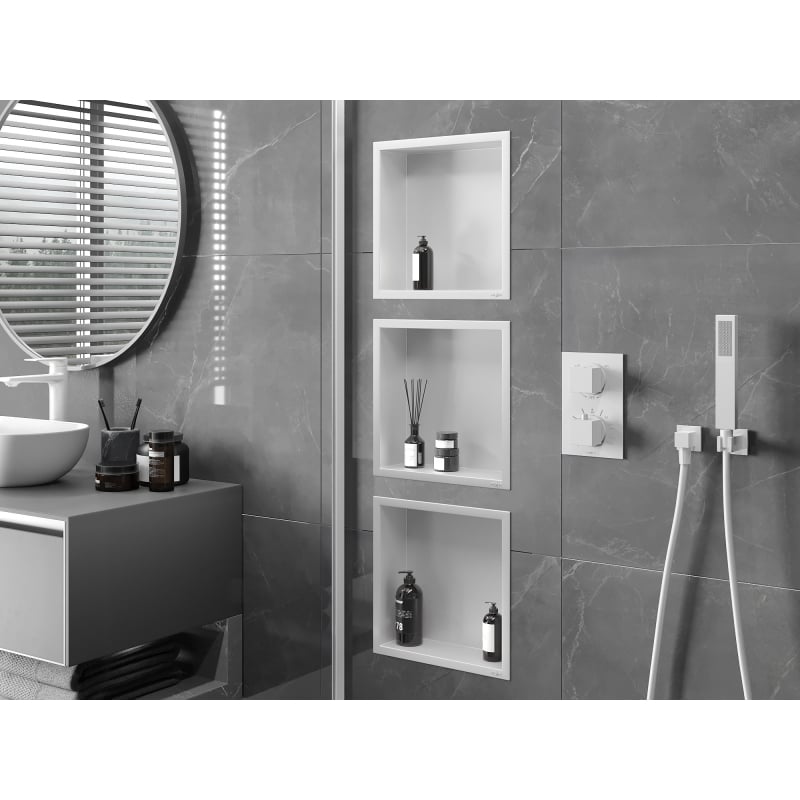 Mexen X-Wall-R nišna polica s obrubom 30 x 30 cm, bijela - 1920303010