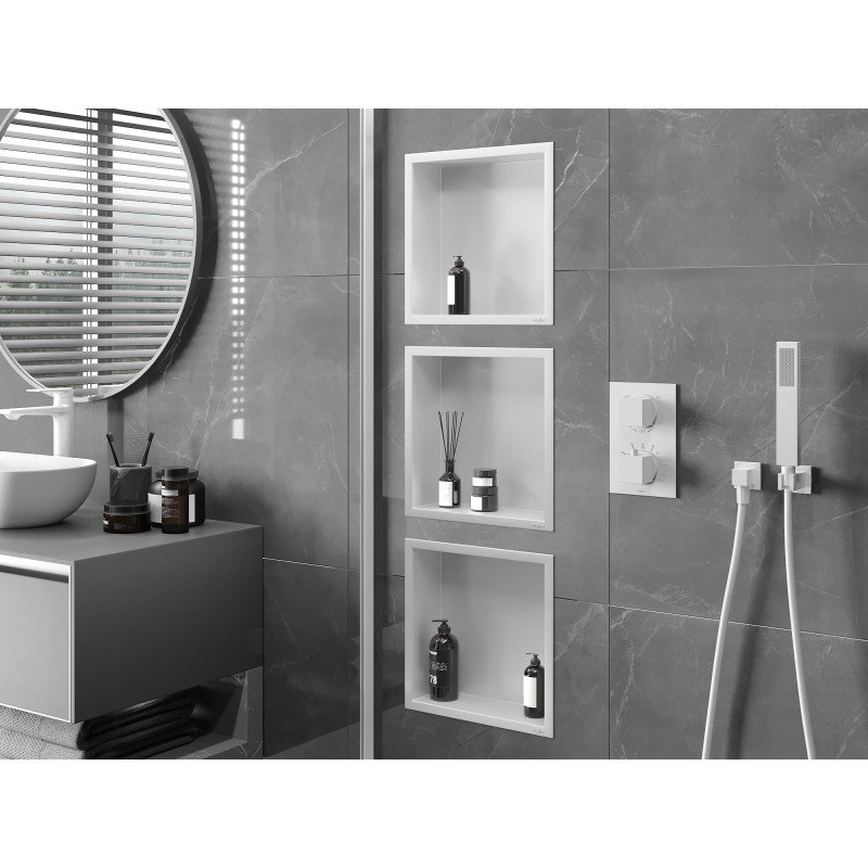 Mexen X-Wall-R recessed shelf with flange 30 x 30 cm, white - 1920303010