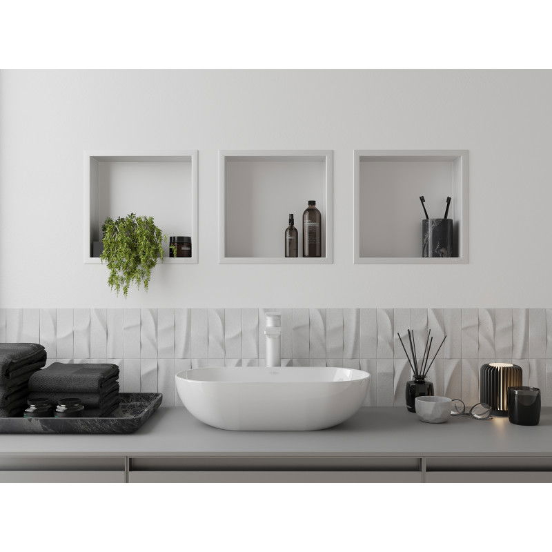 Mexen X-Wall-R prateleira embutida com flange 30 x 30 cm, branca - 1920303010