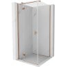 Mexen Mist H T cabine de douche pivotante gauche 80 x 80 cm, transparent, cuivre brossé - 8A5T-080-080-65-00-L