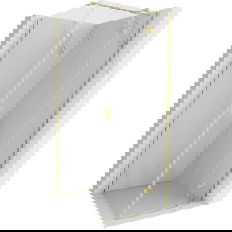 Mexen Mist H T Duschkabine, rechts öffnend, 100 x 100 cm, transparent, gebürstetes Gold - 8A5T-100-100-55-00-P