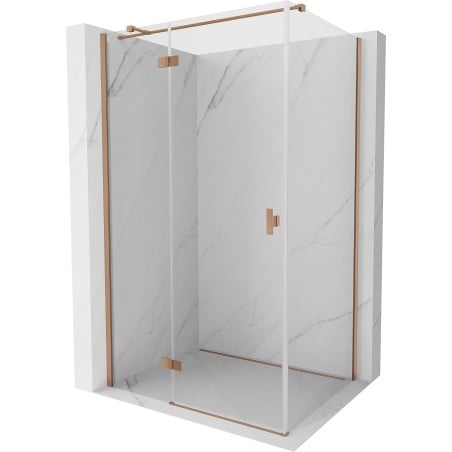 Mexen Mist H T Duschkabine Schwenktür links 120 x 80 cm, transparent, gebürstetes Kupfer - 8A5T-120-080-65-00-L
