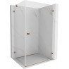 Mexen Lunar-B parema uksega dušinurk 95 x 80 cm, läbipaistev, roosa kuld - 832-095-080-60-00-P