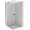 Mexen Lunar-B dušinurk, kahesuunaline parem pool, 90 x 90 cm, läbipaistev, roosa kuld - 832-090-090-60-00-P