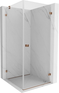 Mexen Lunar-B desna otklopna tuš kabina 90 x 90 cm, prozirna, ružičasto zlato - 832-090-090-60-00-P