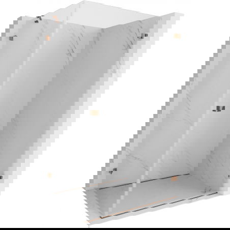 Mexen Lunar-B δεξιά ανακλινόμενη καμπίνα ντους 100 x 90 cm, διάφανη, ροζ χρυσό