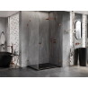 Mexen Lunar-B dušinurk avanev parempoolne 100 x 90 cm, läbipaistev, roosa kuld - 832-100-090-60-00-P