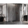 Mexen Lunar-B dušinurk avanev parempoolne 100 x 90 cm, läbipaistev, roosa kuld - 832-100-090-60-00-P