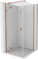 Mexen Mist H T Duschkabine Schwenktür links 90 x 90 cm, transparent, gebürstetes Kupfer - 8A5T-090-090-65-00-L