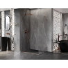Mexen Lunar-B dušinurk, vasak 85 x 80 cm, läbipaistev, harjatud vask - 832-085-080-65-00-L