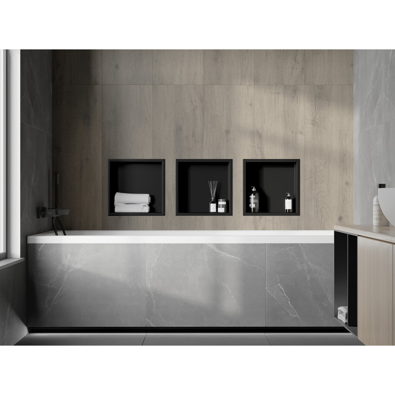 Mexen X-Wall-R nisplank met flens 30 x 30 cm, zwart - 1970303010