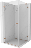 Mexen Lunar-B Duschkabine schwenkbar links 90 x 90 cm, transparent, gebürstetes Kupfer - 832-090-090-65-00-L