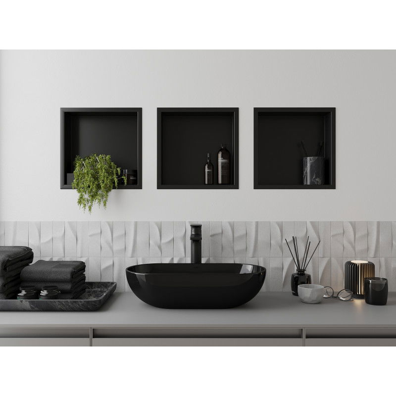 Mexen X-Wall-R estante empotrado con reborde 30 x 30 cm, negro - 1970303010