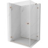 Mexen Lunar-B pivot dušikabiin, vasak 100 x 90 cm, läbipaistev, harjatud vask - 832-100-090-65-00-L