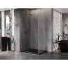 Mexen Lunar-B pivot dušikabiin, vasak 100 x 90 cm, läbipaistev, harjatud vask - 832-100-090-65-00-L