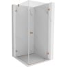 Mexen Lunar-B cabine de douche pivotante droite 70 x 70 cm, transparente, cuivre brossé - 832-070-070-65-00-P