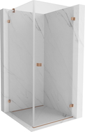 Mexen Lunar-B Duschkabine schwenkbar rechts 70 x 70 cm, transparent, gebürstetes Kupfer - 832-070-070-65-00-P