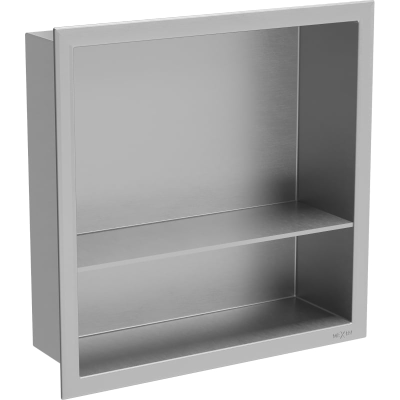 Mexen X-Wall-R nisvak met flens en plank 30 x 30 cm, inox - 1910303010S