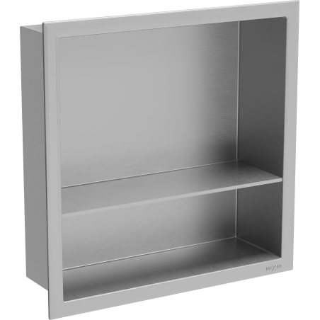 Mexen X-Wall-R Nischenregal mit Flansch und Regal 30 x 30 cm, Inox - 1910303010S