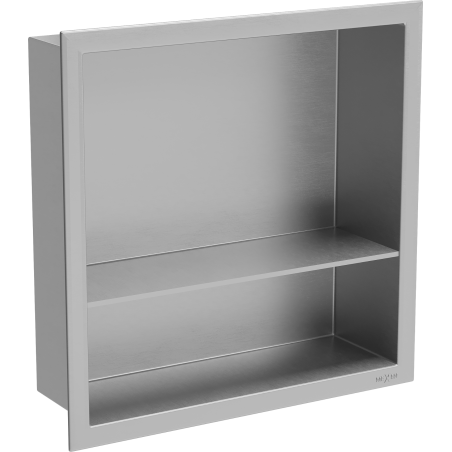 Mexen X-Wall-R Nisplank met flens en plank 30 x 30 cm, inox - 1910303010S