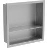 Mexen X-Wall-R étagère encastrée avec rebord et étagère 30 x 30 cm, inox - 1910303010S