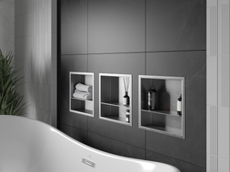 Mexen X-Wall-R niche shelf with flange and shelf 30 x 30 cm, inox - 1910303010S