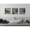 Mexen X-Wall-R étagère encastrée avec rebord et étagère 30 x 30 cm, inox - 1910303010S
