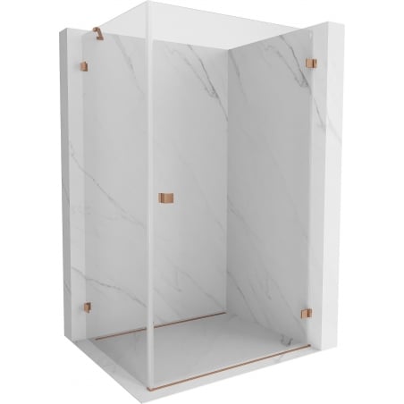 Cabine de douche à charnière droite Mexen Lunar-B 90 x 80 cm, transparent, cuivre brossé - 832-090-080-65-00-P