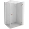 Mexen Lunar-B cabine de douche pivotante droite 90 x 80 cm, transparent, cuivre brossé - 832-090-080-65-00-P