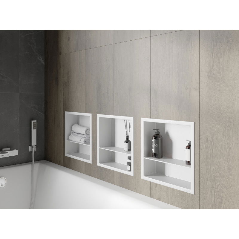 Mexen X-Wall-R Wandeinbauregal mit Rahmen und Regal 30 x 30 cm, weiß - 1920303010S