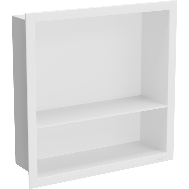 Mexen X-Wall-R aukkopeitehylly kauluksella ja hyllyllä 30 x 30 cm, valkoinen - 1920303010S