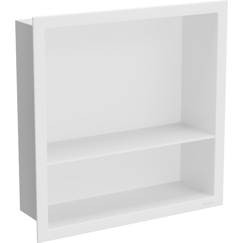 Mexen X-Wall-R estante empotrado con pestaña y repisa de 30 x 30 cm, blanca - 1920303010S
