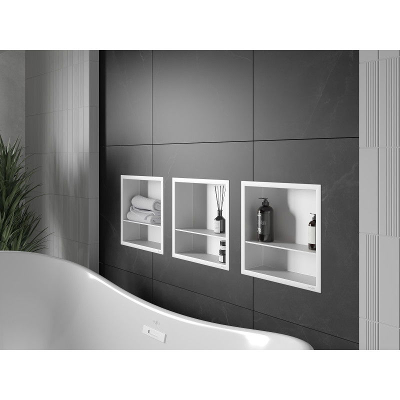 Mexen X-Wall-R Wandeinbauregal mit Rahmen und Regal 30 x 30 cm, weiß - 1920303010S