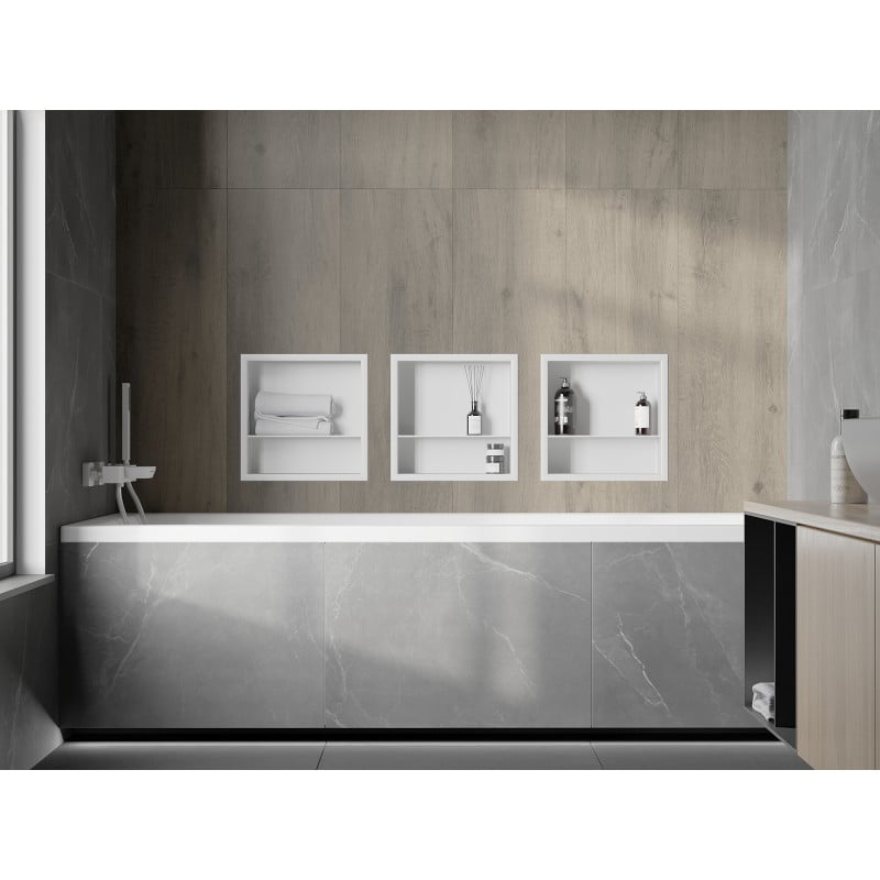 Mexen X-Wall-R półka wnękowa z kołnierzem i półką 30 x 30 cm, biała - 1920303010S