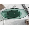 Mexen Vea fristående transparent badkar 180 x 80 cm, teal, kromplugg - 58091808011