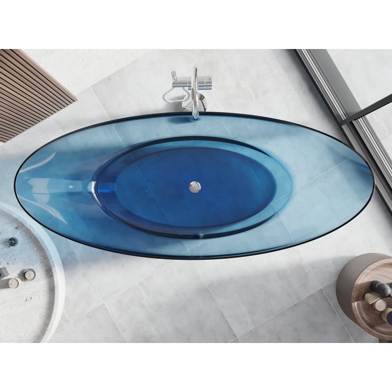 Mexen Vea denim free-standing transparent 180 x 80 cm, chrome plug - 58091808007