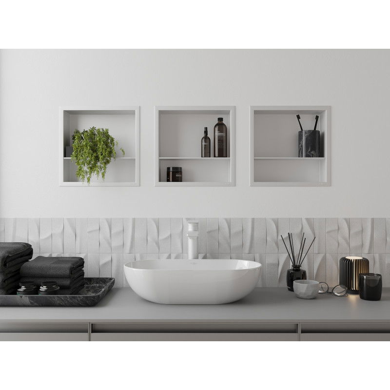 Mexen X-Wall-R estante empotrado con reborde y estante 30 x 30 cm, blanco - 1920303010S