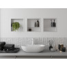 Mexen X-Wall-R étagère encastrée avec rebord et étagère 30 x 30 cm, blanche - 1920303010S