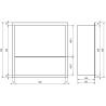 Mexen X-Wall-R Einbauregal mit Flansch und Regalboden 30 x 30 cm, gebürstetes Gold - 1950303010S