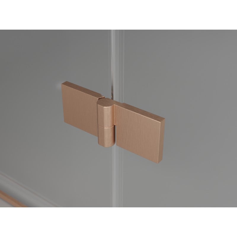 Mexen Mist-H T Left Hinged Shower Enclosure 100 x 100 cm, Transparent, Brushed Copper - 8A5T-100-100-65-00-L