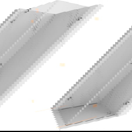 Mexen Lunar-B Duschkabine schwenkbar rechts 100 x 100 cm, transparent, gebürstetes Kupfer - 832-100-100-65-00-P