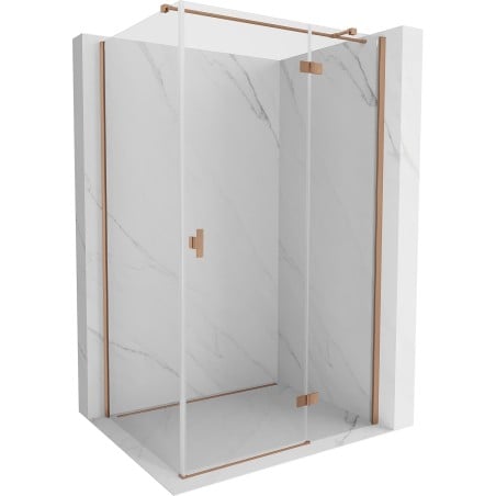 Mexen Mist H T cabine de douche pivotante droite 80 x 120 cm, transparent, cuivre brossé - 8A5T-080-120-65-00-P