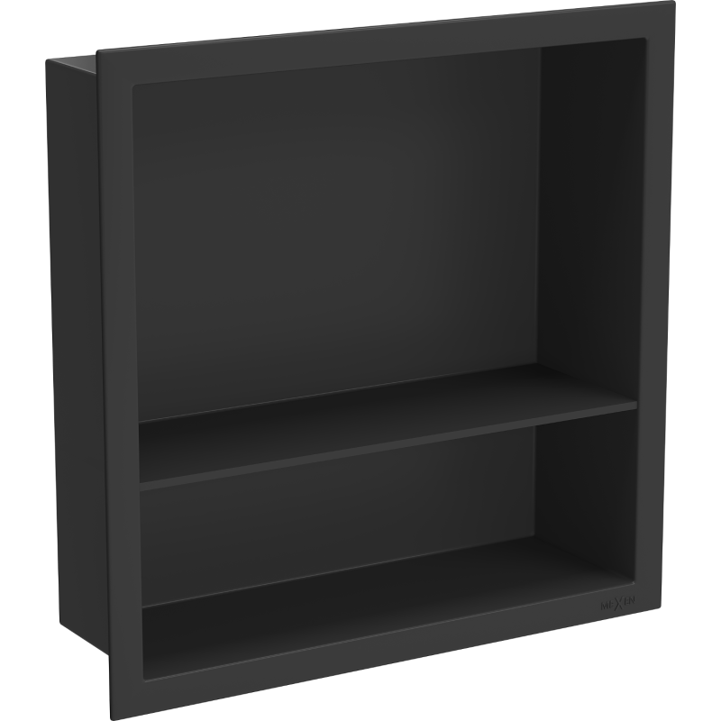 Mexen X-Wall-R étagère encastrable avec rebord et étagère 30 x 30 cm, noire - 1970303010S