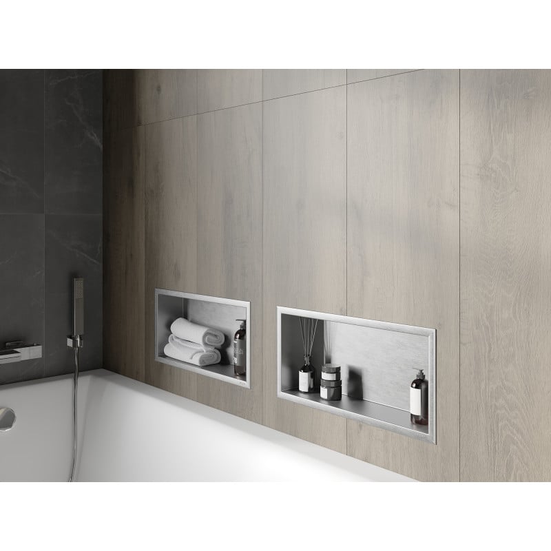 Mexen X-Wall-R półka wnękowa z kołnierzem 45 x 20 cm, inox - 1910452010